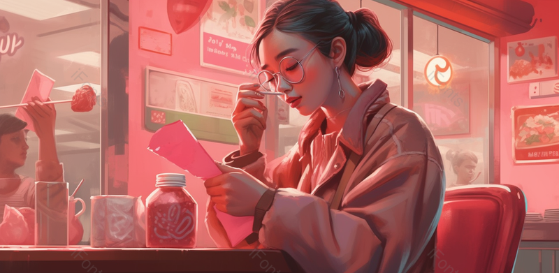 情人节独自坐着的年轻女孩插画,插画/手绘图,插画/手绘图库,插画/手绘图下载,插画/手绘